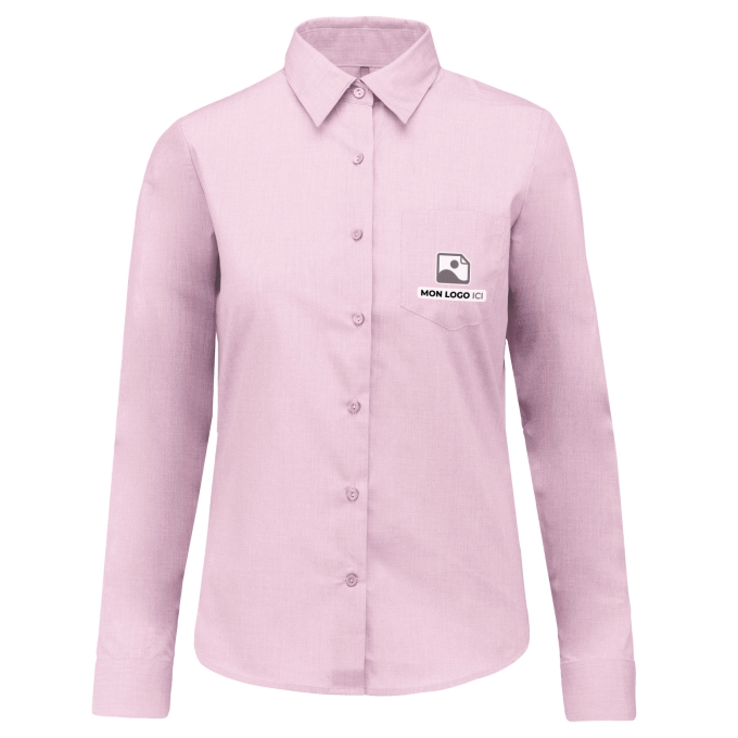 Chemise Femme légère à Manches Longues de qualité supérieure - Marquez votre Chemise Femme légère à Manches Longues avec votre Logo d'Entreprise (matériau de personnalisation haut de gamme, imprimé en France)
